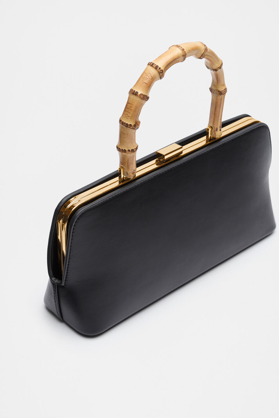 Handle Detail Structured Bag  Black