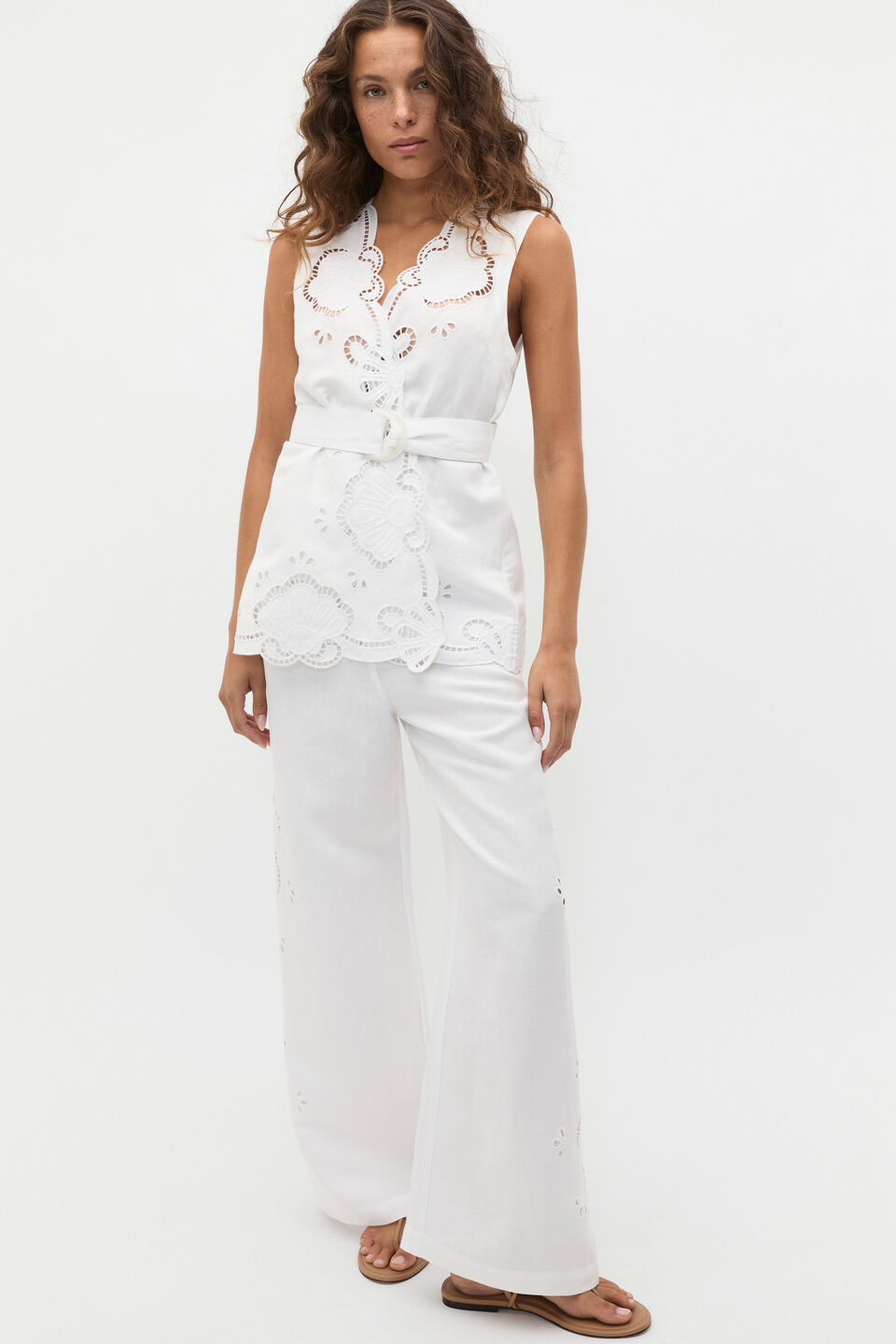 Cutwork Woven Pant  Whisper White