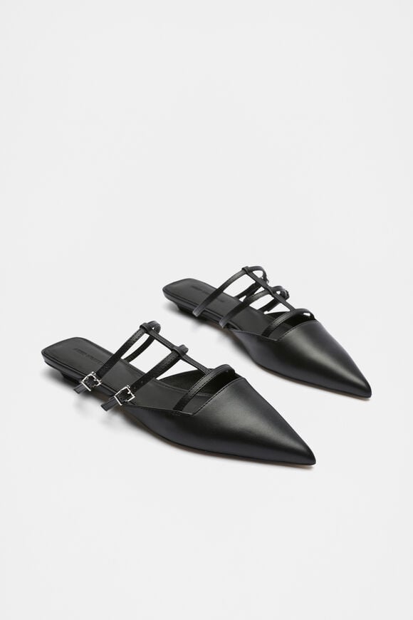 Kara Caged Pointed Flat  Black  hi-res