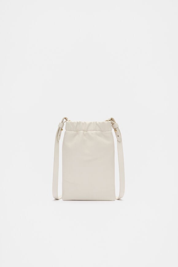 Leather Rouched Crossbody  Cream  hi-res