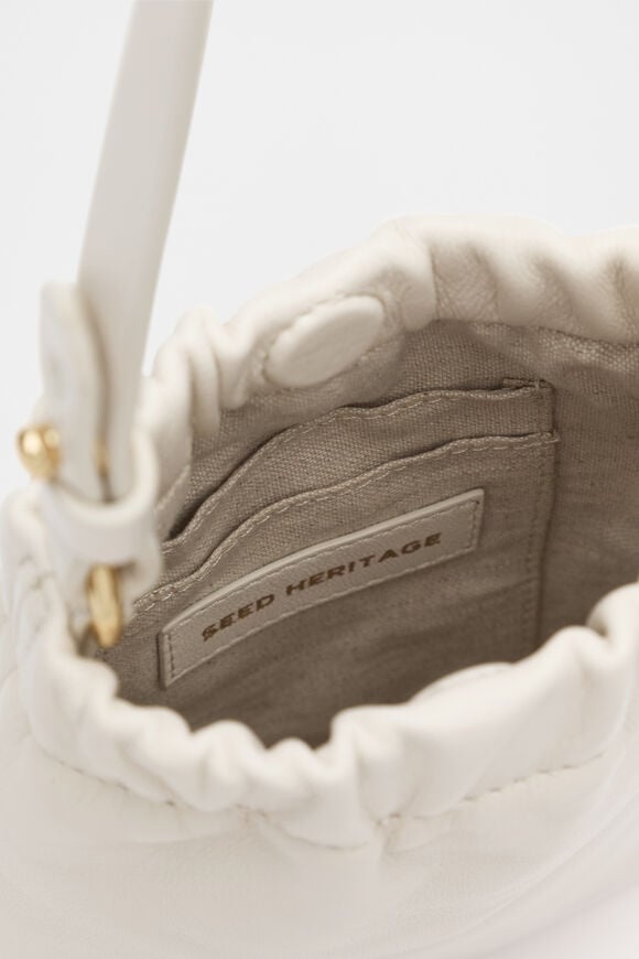 Leather Rouched Crossbody  Cream  hi-res