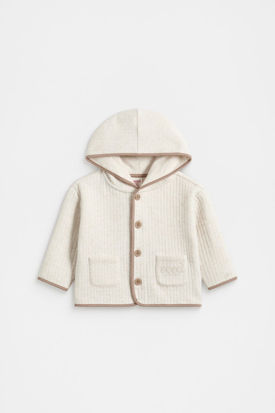 Quilted Logo Jacket  Snow Marle