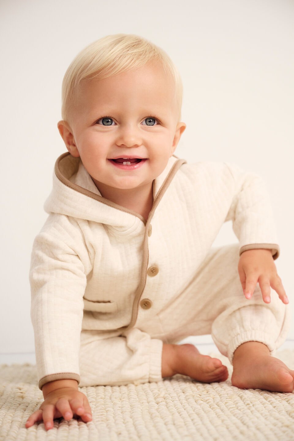 Quilted Logo Jacket  Snow Marle