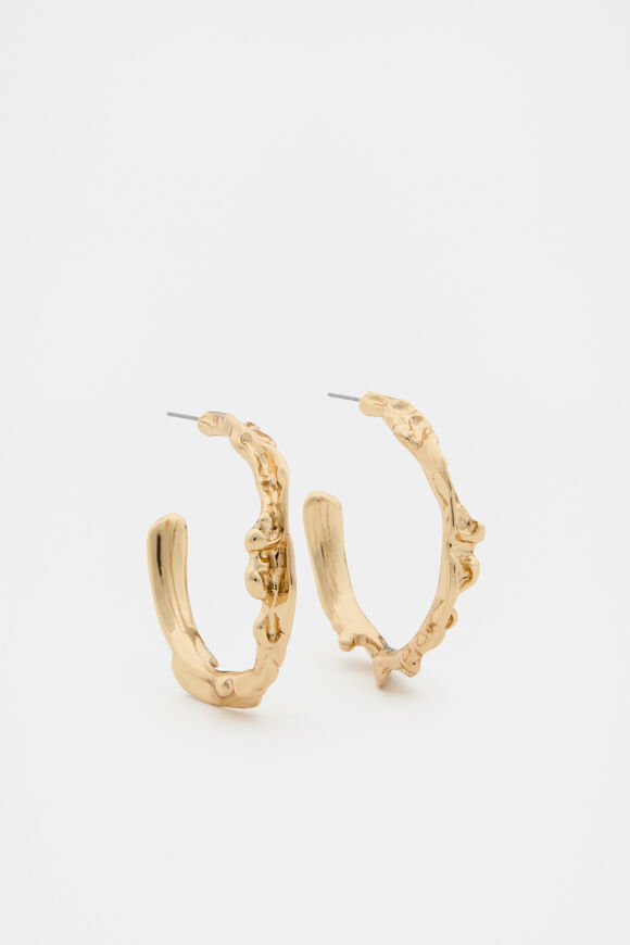 Large Molten Hoop  Gold  hi-res