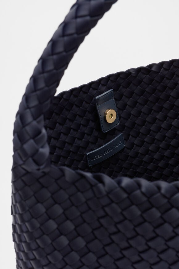 Woven Textured Tote  Twilight Blue  hi-res