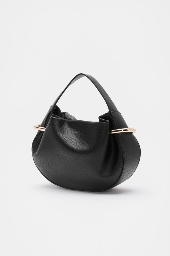 Textured Mini Round Handbag  Black  hi-res