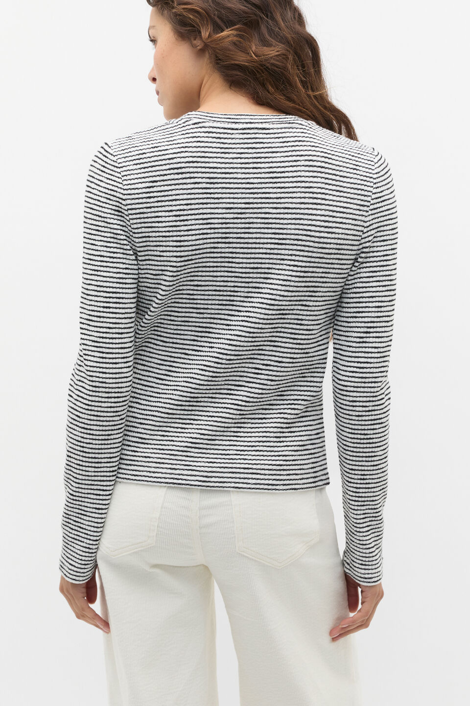 Self Stripe Textured Top  Mono Stripe