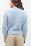 Lofty Rib Crew Neck Cardigan  Ice Blue Marle  hi-res
