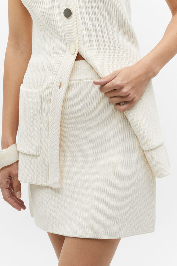 Crepe Rib Mini Skirt  Frappe  hi-res