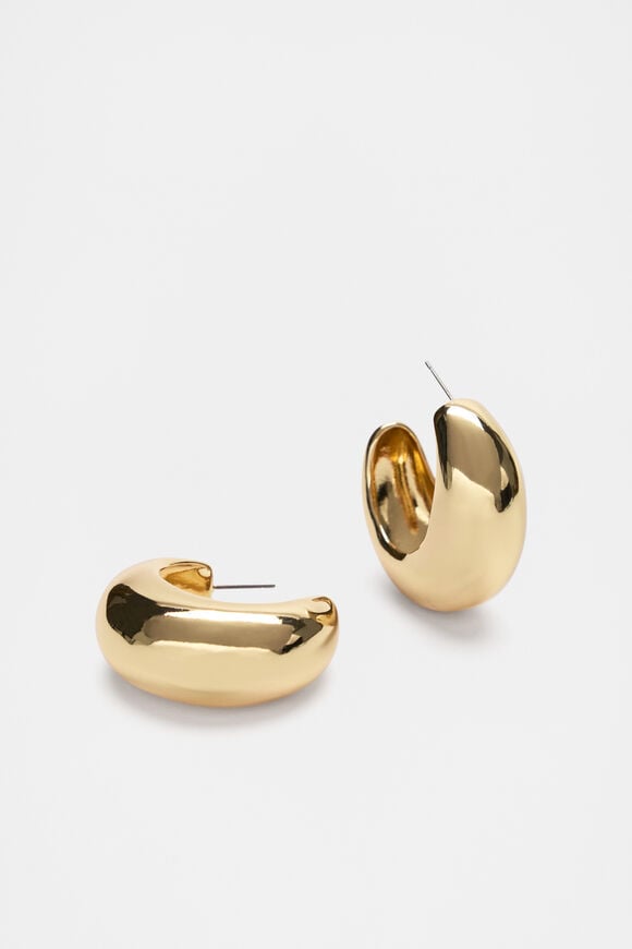 Wide Puff Hoop  Gold  hi-res