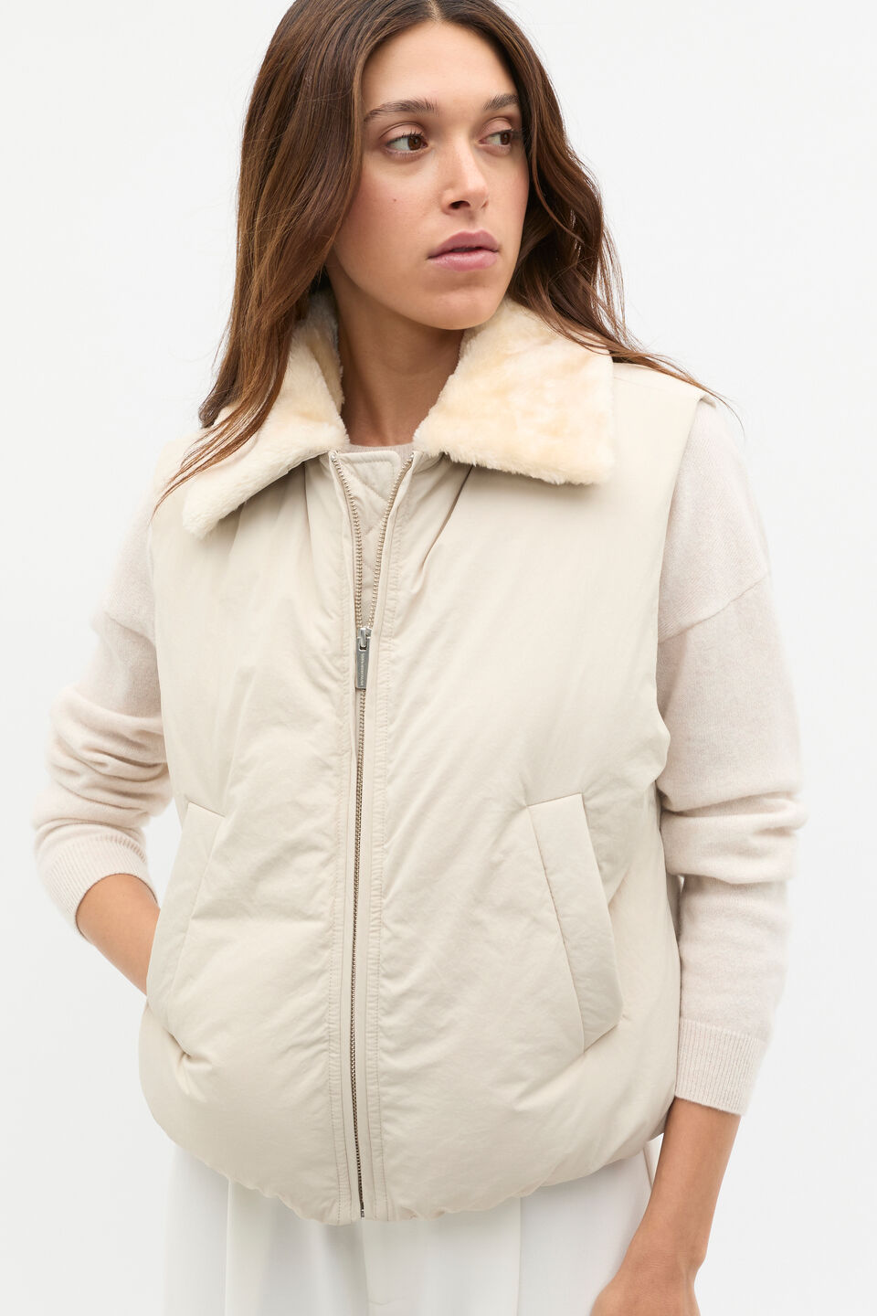 Puffer Vest  Oat