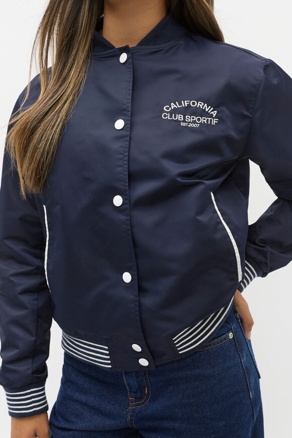 Sporty Bomber Jacket  New Navy  hi-res