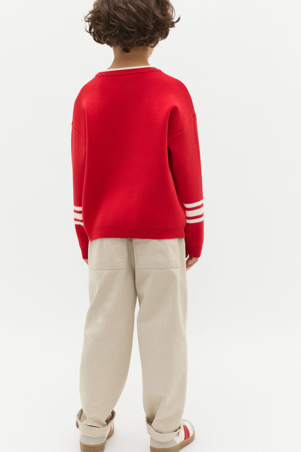 Sports Stripe Knit  Chilli Red
