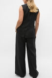 Linen Concealed Placket Vest  Black  hi-res
