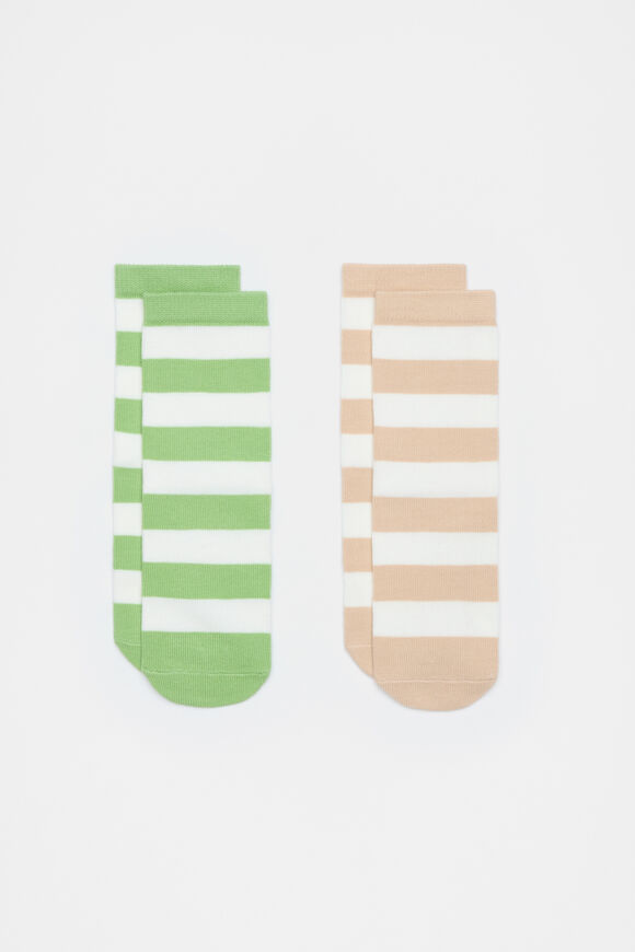 Stripe Sock 2 Pack  Green Apple  hi-res