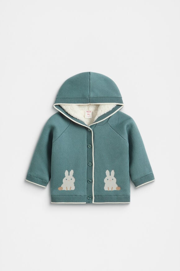 Bunny Knit Cardigan  Forest  hi-res