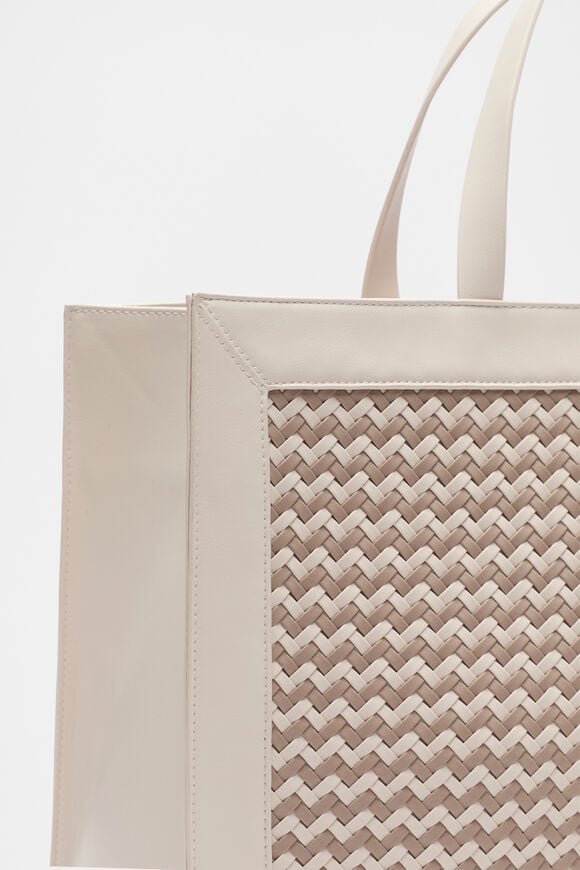 Woven Structured Work Tote  Oat  hi-res