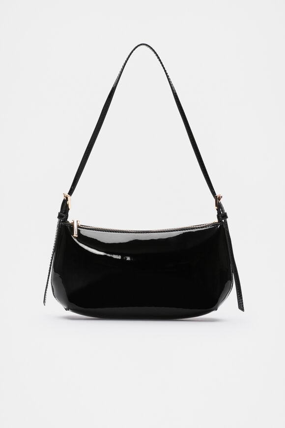 Coated Shoulder Bag  Black  hi-res