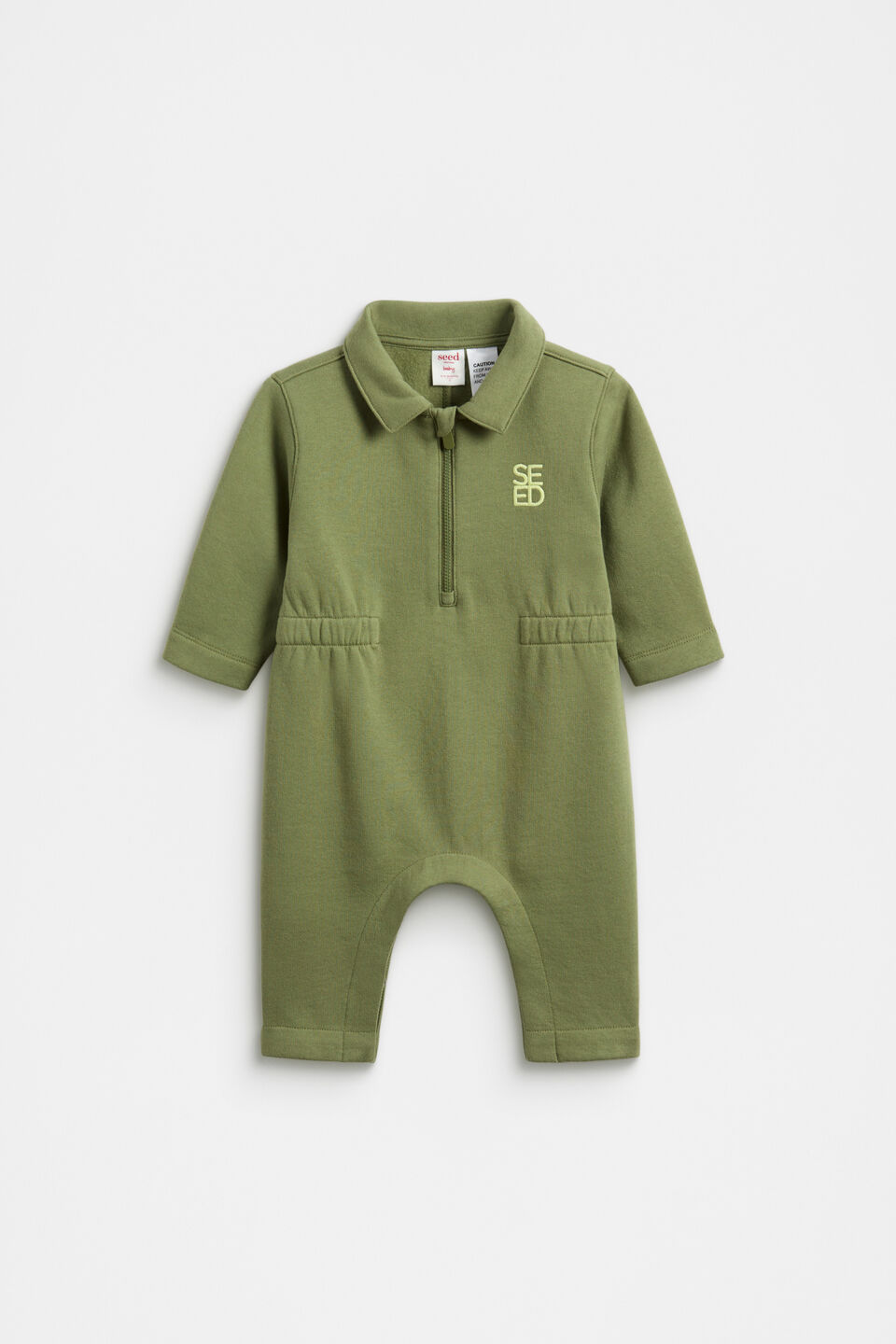 Zip Collar Onesie  Dark Sage