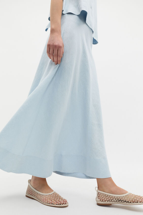Core Linen Seam Front Skirt  Bluebell  hi-res