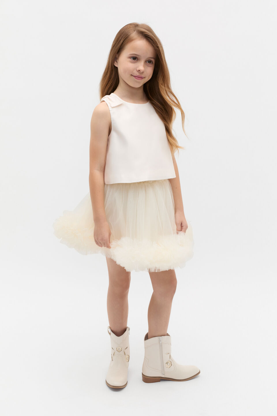 Satin Bow Top  Classic Cream