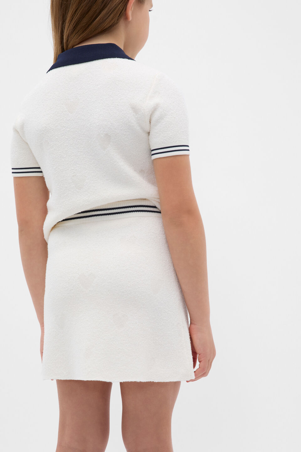 Boucle Heart Skirt  Classic Cream