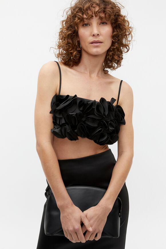 Sateen Rosette Bustier  Black  hi-res
