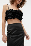 Sateen Column Skirt  Black  hi-res
