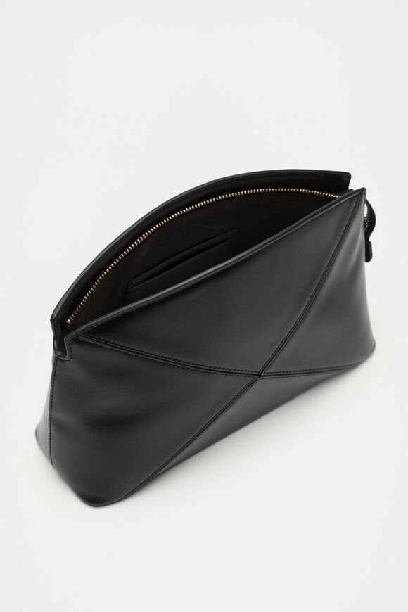 Paneled Clutch  Black  hi-res