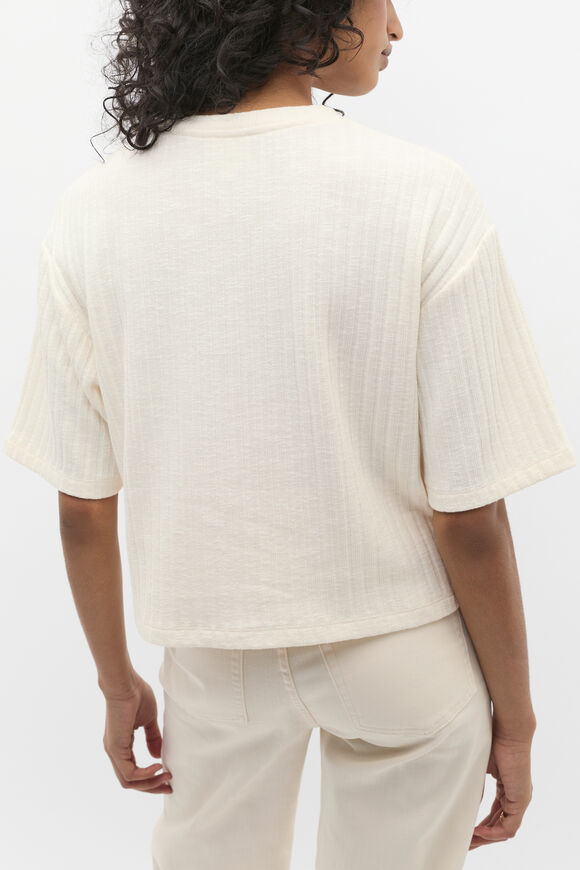 Textured Rib Boxy Tee  Coconut Cream Twist  hi-res