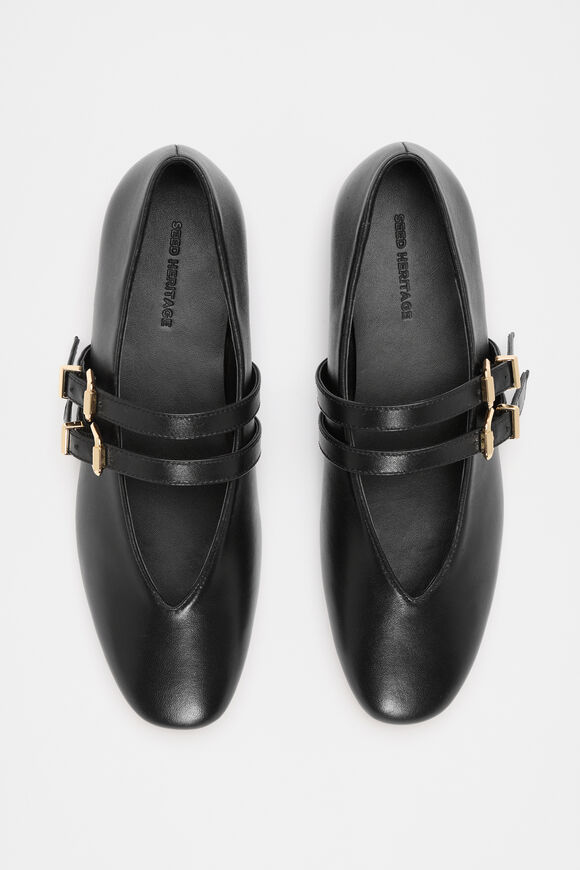 Astrid Double Strap Ballet Flat  Black  hi-res