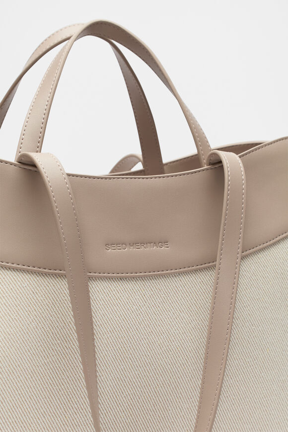 Textured Curved Tote  Cookie  hi-res