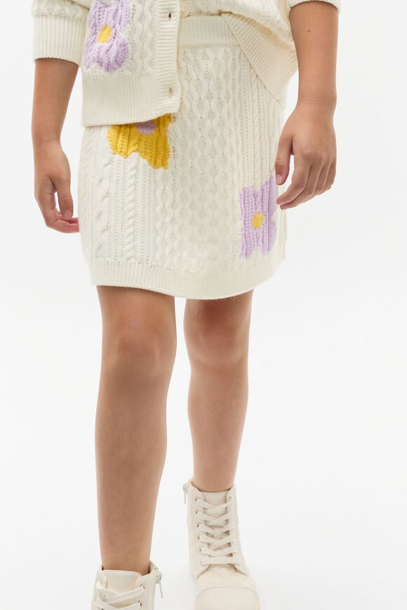 Flower Cable Skirt  Classic Cream  hi-res