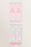 Unicorn Initial Sock 2 Pack    hi-res