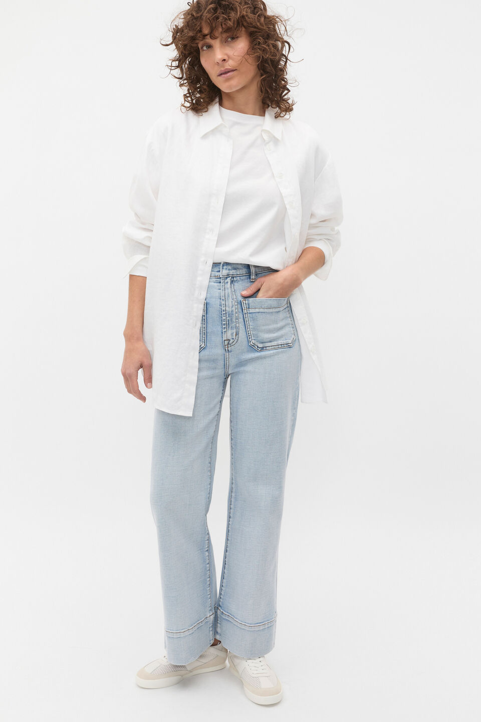Core Wide Leg Pocket Jean  Pacific Wash