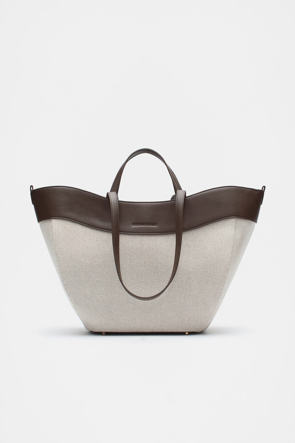 Textured Curved Tote  Dark Espresso