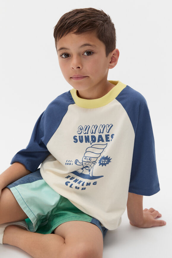 Boxy Raglan Tee  Washed Navy  hi-res