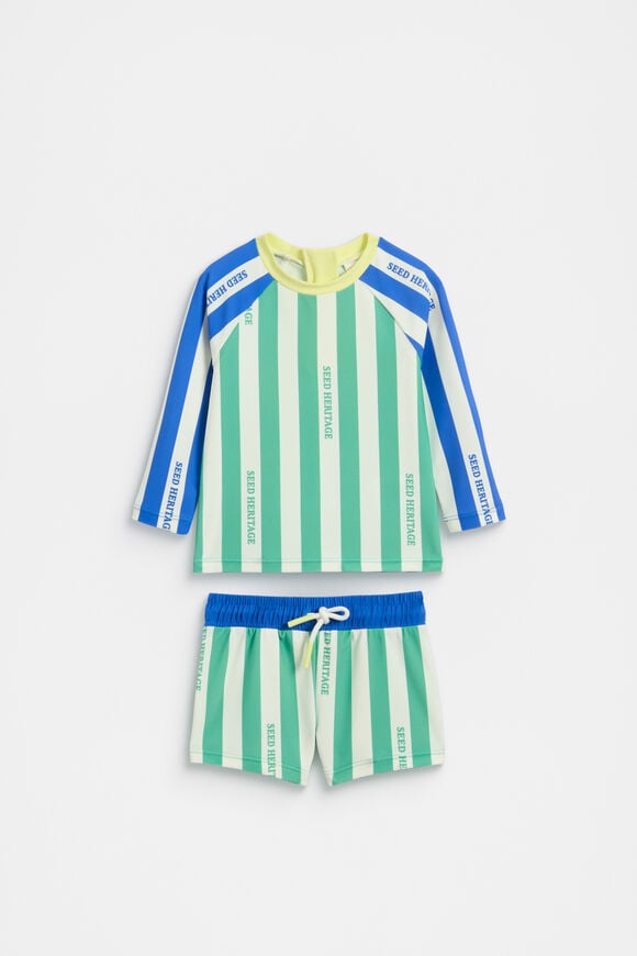 Stripe Logo Swim Set  Cool Green  hi-res