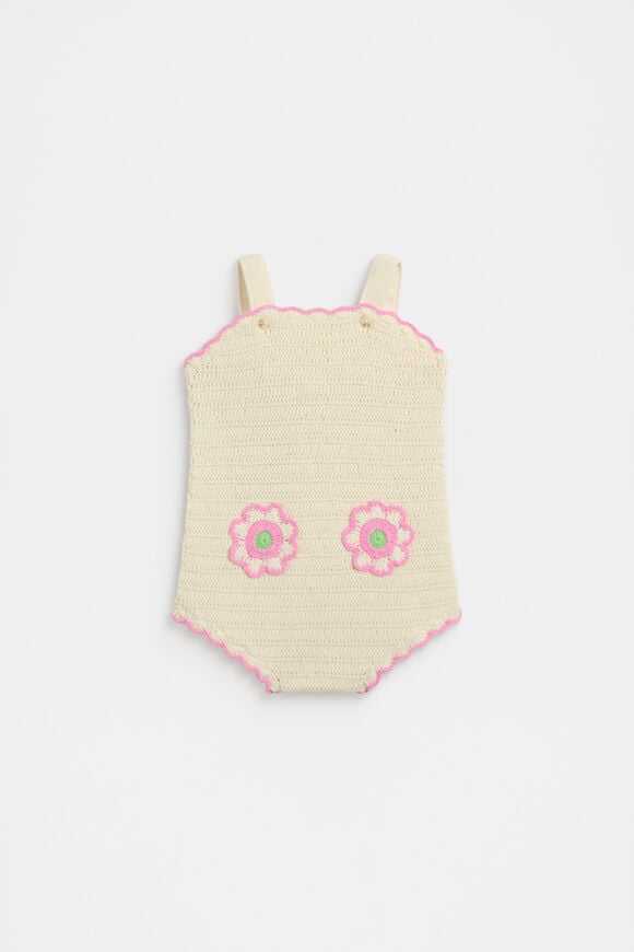 Floral Crochet Romper  Vintage Cream  hi-res