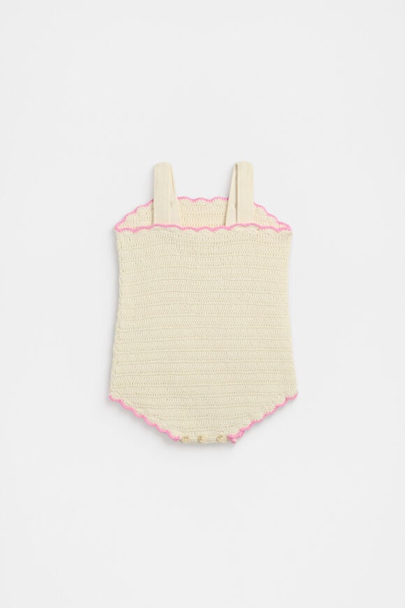 Floral Crochet Romper  Vintage Cream  hi-res