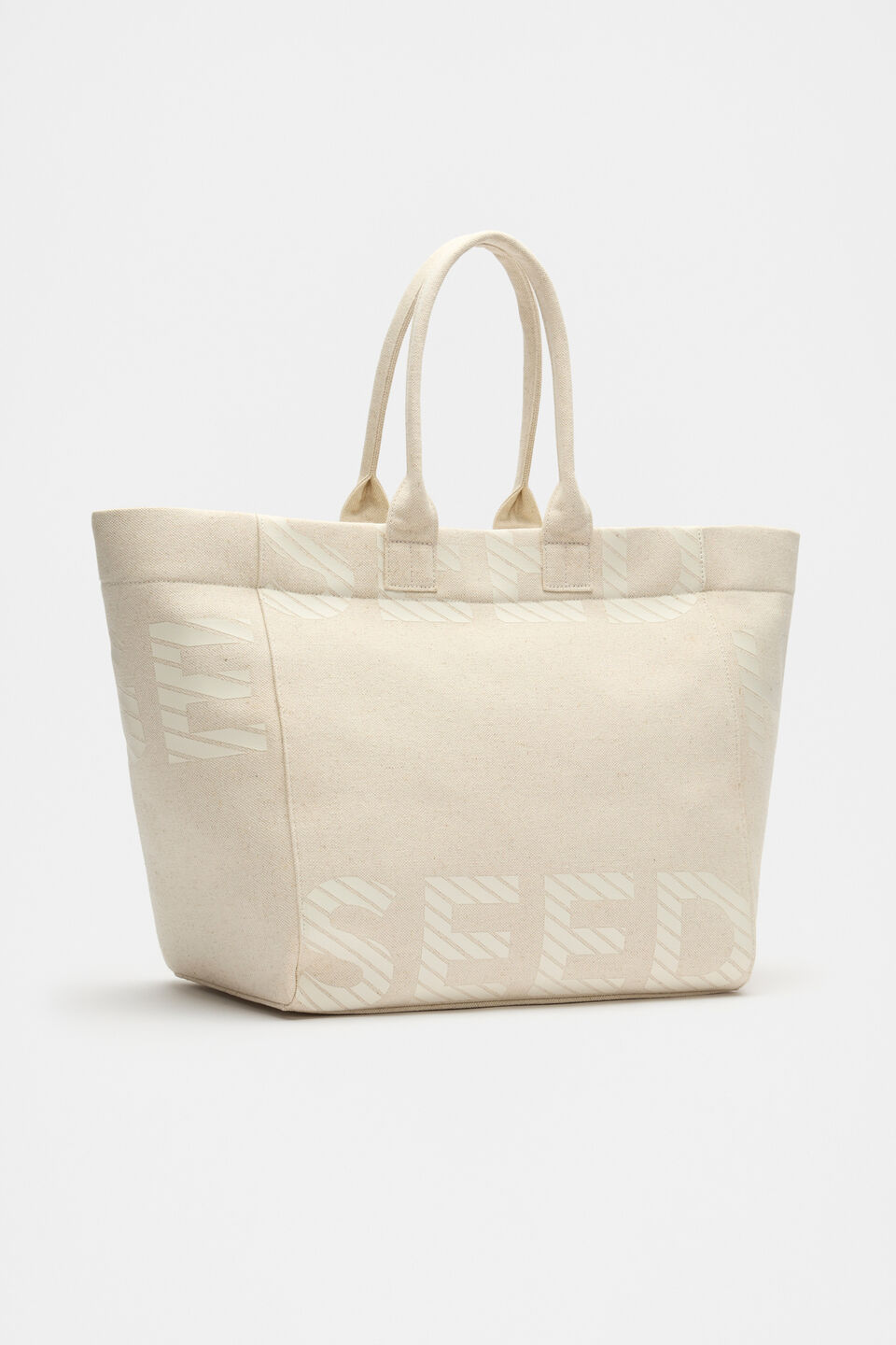 Cropped Logo Tote  Cream