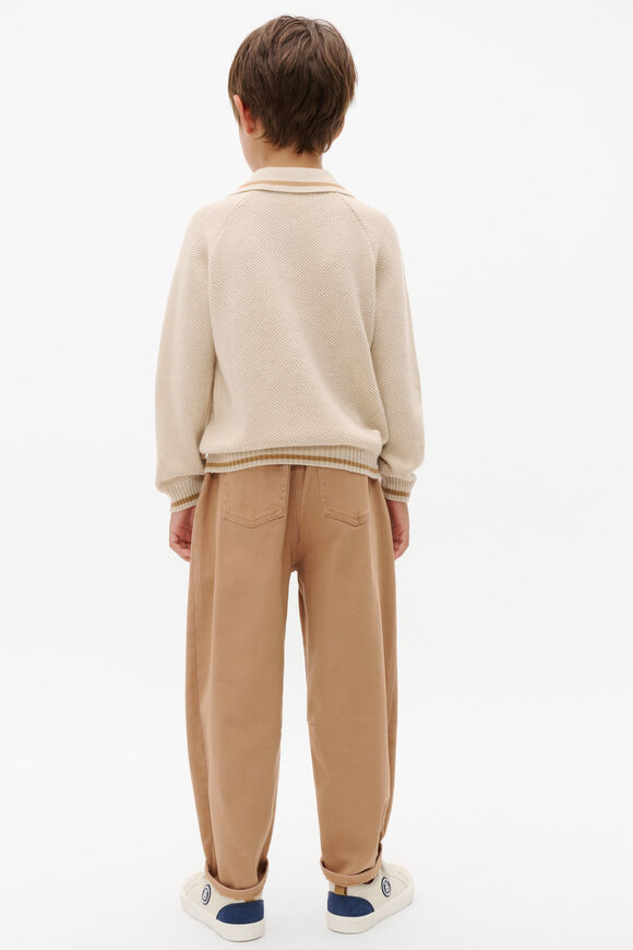 Occasion Knit Polo  Oat Marle  hi-res