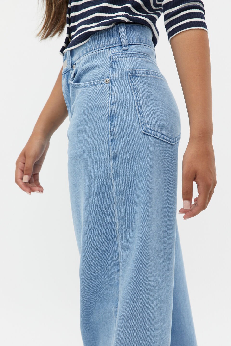 Essential Wide Leg Jean  Clean Blue Wash