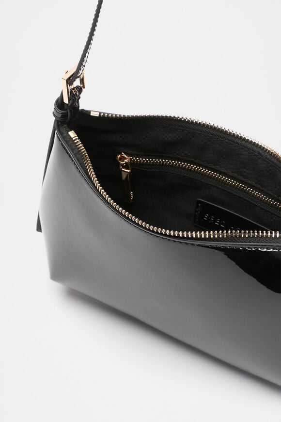 Coated Shoulder Bag  Black  hi-res