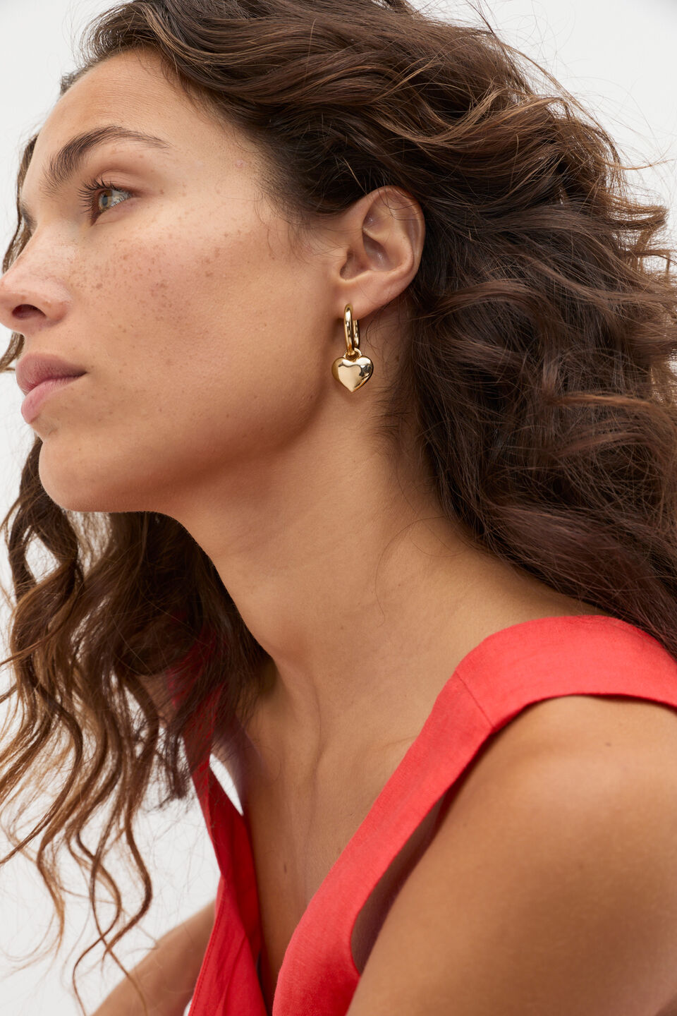 Small Heart Hoop  Gold