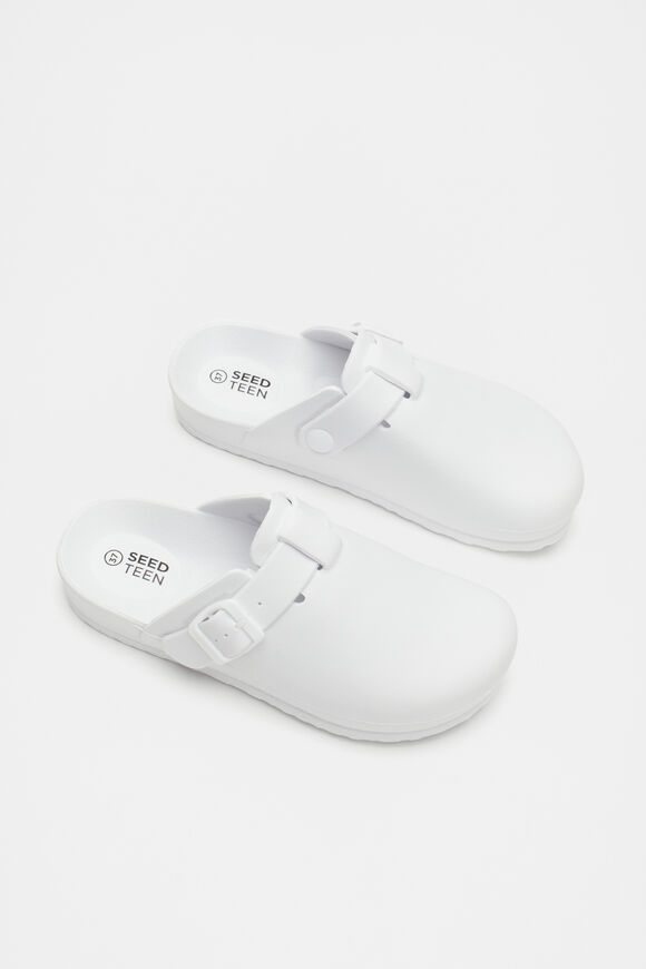 Buckle Moulded Clog  White  hi-res