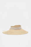 Wide Brim Raffia Visor  Ecru  hi-res