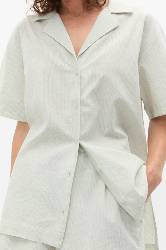 Seersucker Stripe Short Sleeve and Short PJ Set  Mist Stripe  hi-res