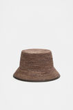 Trim Detail Raffia Bucket Hat  Chocolate  hi-res