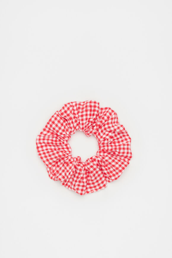 Gingham Scrunchie  Electric Crimson  hi-res